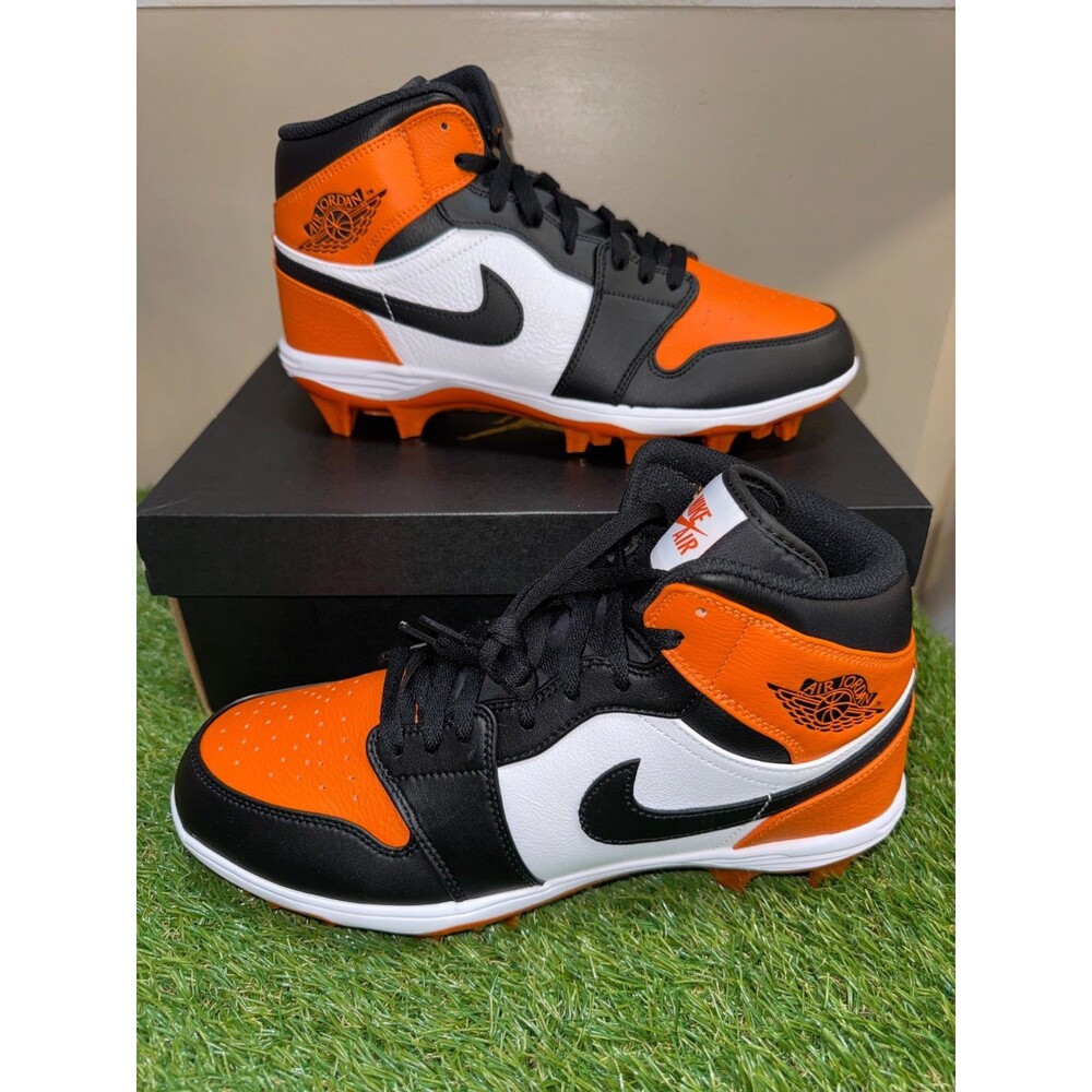 Size 11 Nike Air Jordan 1 Mid TD Football Cleats Shattered Backboard FJ6805-801